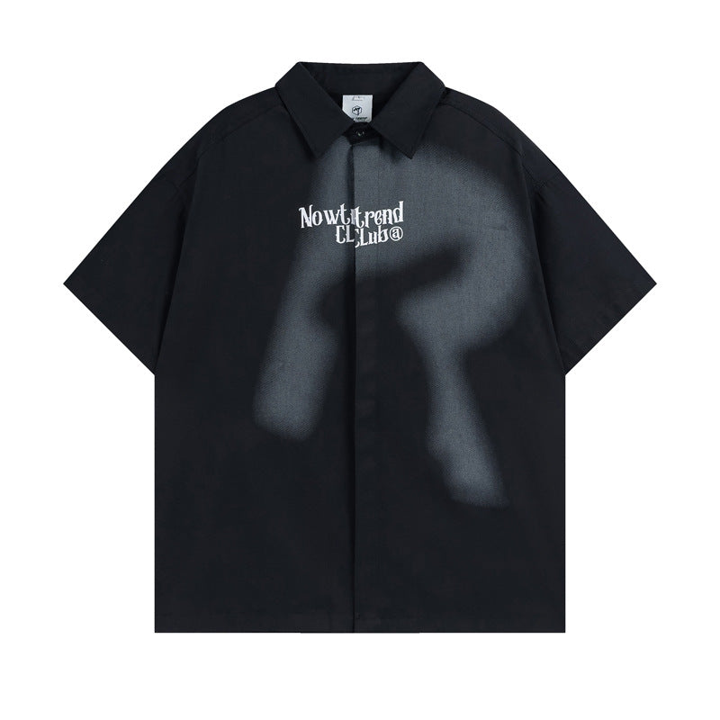 American Street Lapel Design Short Sleeve Shirt Loose Versatile Casual Summer Trendy | Lapel Street Shirt