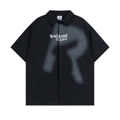 American Street Lapel Design Short Sleeve Shirt Loose Versatile Casual Summer Trendy | Lapel Street Shirt