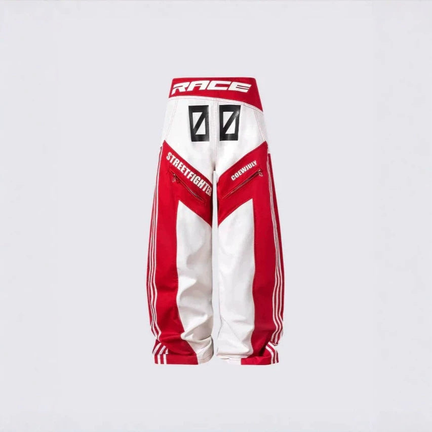 KIIKIO Racing Style Oversized Streetwear Jacket with Graphic Prints