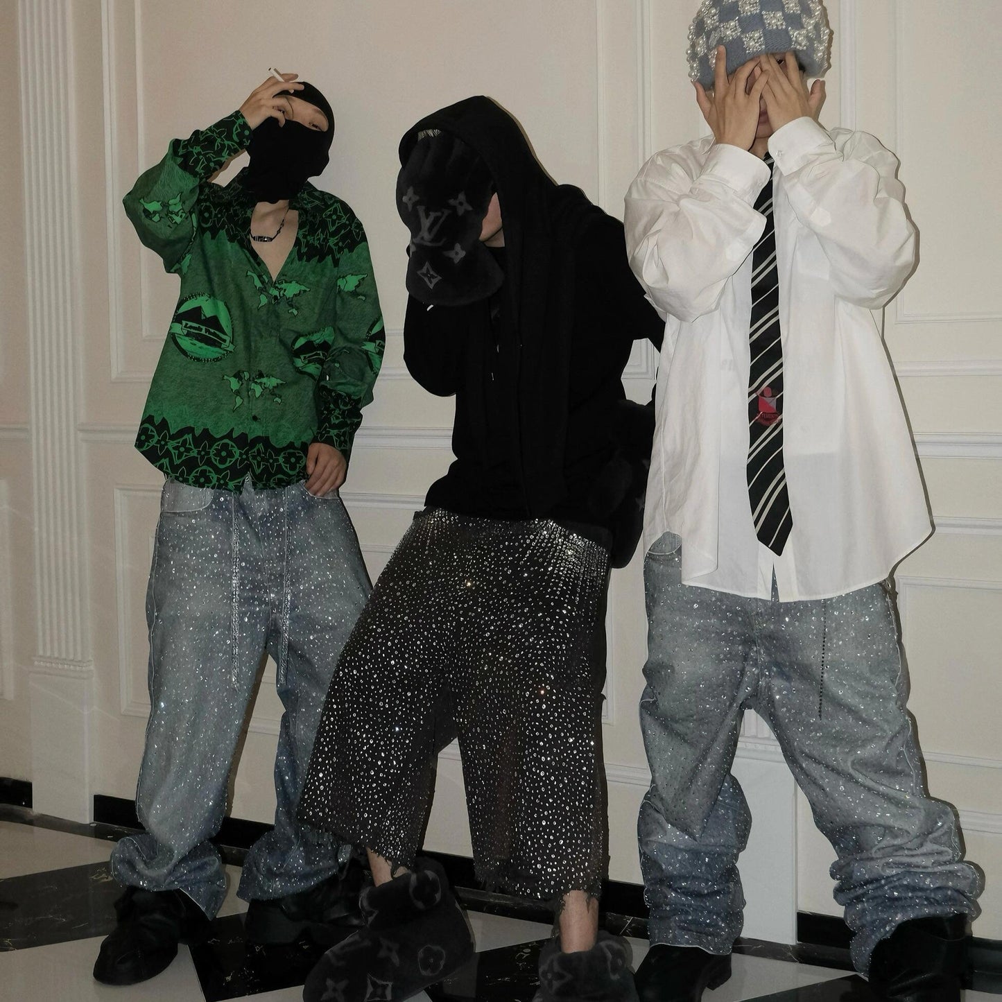 Rhinestone Baggy Pants | Bold & Comfortable Style