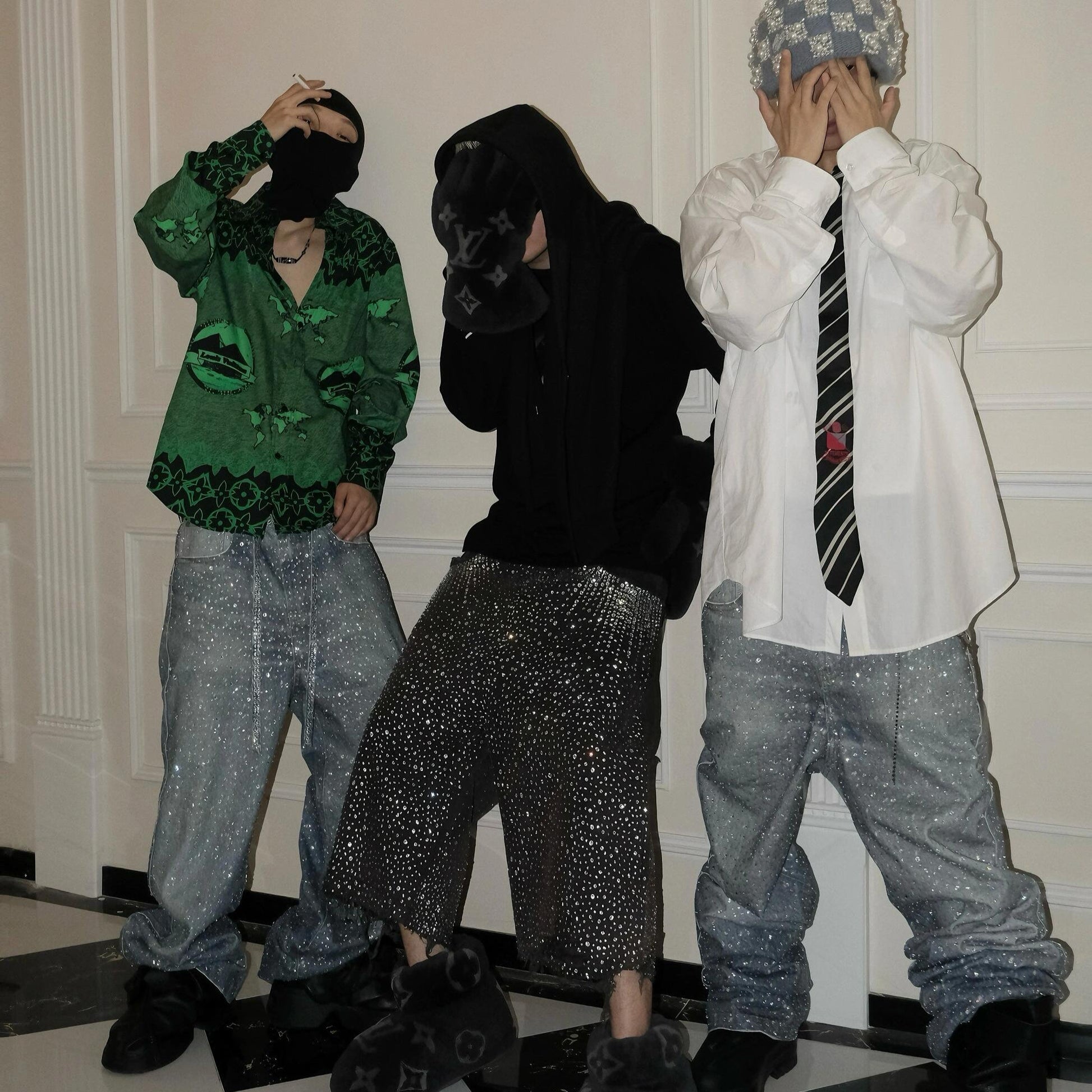 Rhinestone Baggy Pants | Bold & Comfortable Style