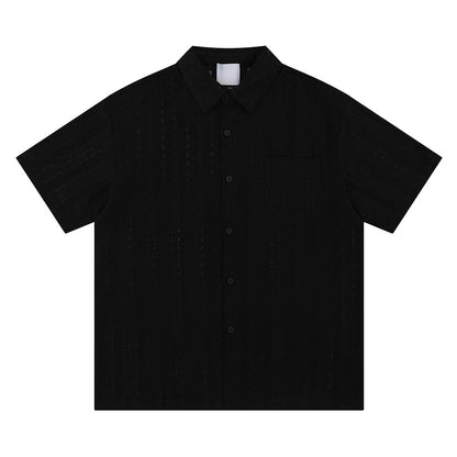 Vintage Embroidered Hollow Out Cuban Shirt