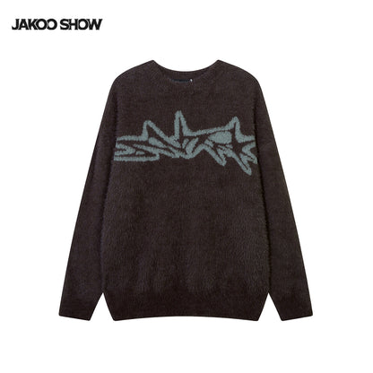 YAVIORA Jacquard Knit Sweater - Vintage Fleece Pullover