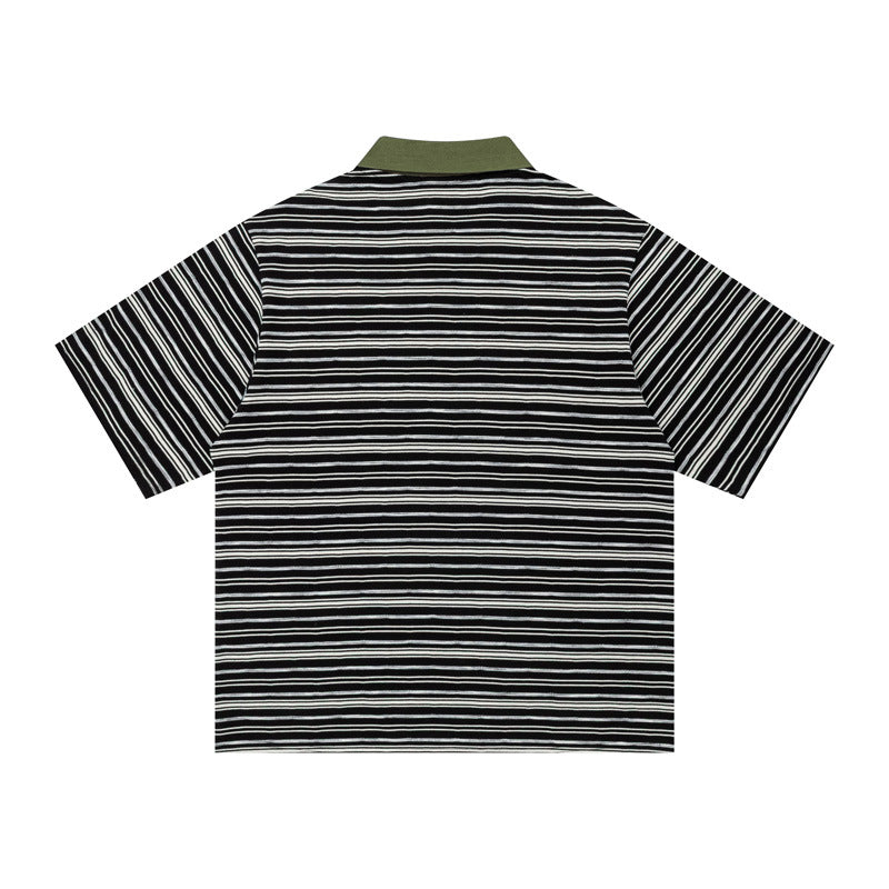 Dreamerss Stripe Polo Shirt Short Sleeve Oversized Casual Summer Streetwear Top | Dreamerss Polo