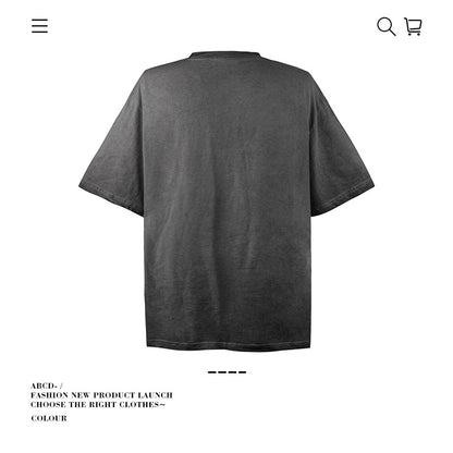 VANCARHELL Nine Grid Portrait Heavy Wash Tee