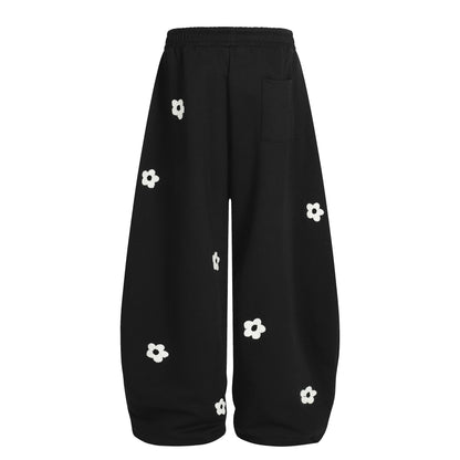 DARKAGE Floral Chenille Patchwork Sweatpants