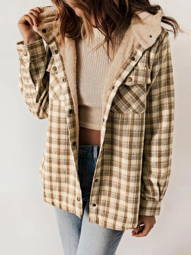 AMELIA™ - Women’s Plaid Hooded Flannel Jacket for Autumn & Winter - Seldom Seen Styles
