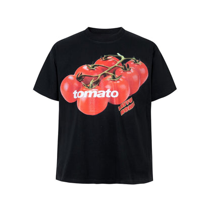 Graphic Print Short Sleeve T-Shirt Tomato Ice Fabric Cooling UPF50 Quick Dry Loose Fit Streetwear Couple Summer Casual Tee | Cool Tomato Tee