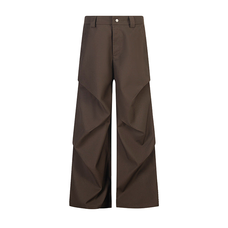 DARKAGE Deconstructed 3D Pleated Wide-Leg Trousers