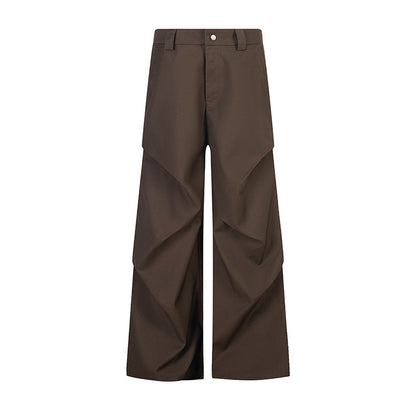 DARKAGE Deconstructed 3D Pleated Wide-Leg Trousers