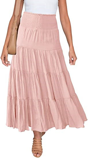 Women's Two Piece Maxi Skirt Set Sleeveless Crop Top Summer Vacation Outfit