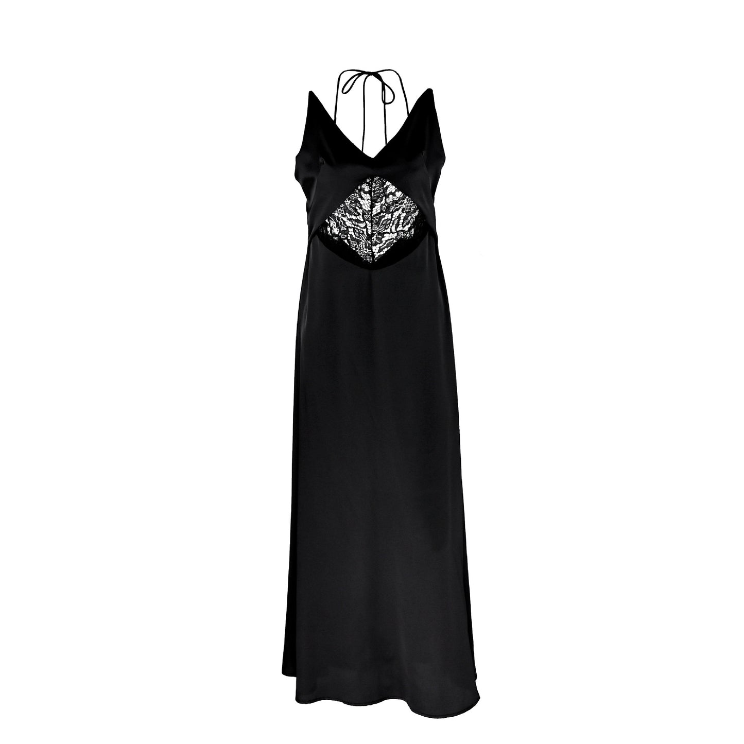 Lace hollow backless suspender high waist dress design sense commuter black dress women - Seldom Seen Styles
