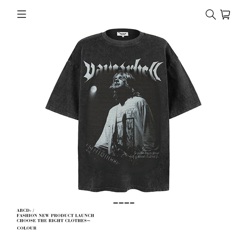 VANCARHELL Infomania Cat Hidden Stroke Black Wash T-shirt