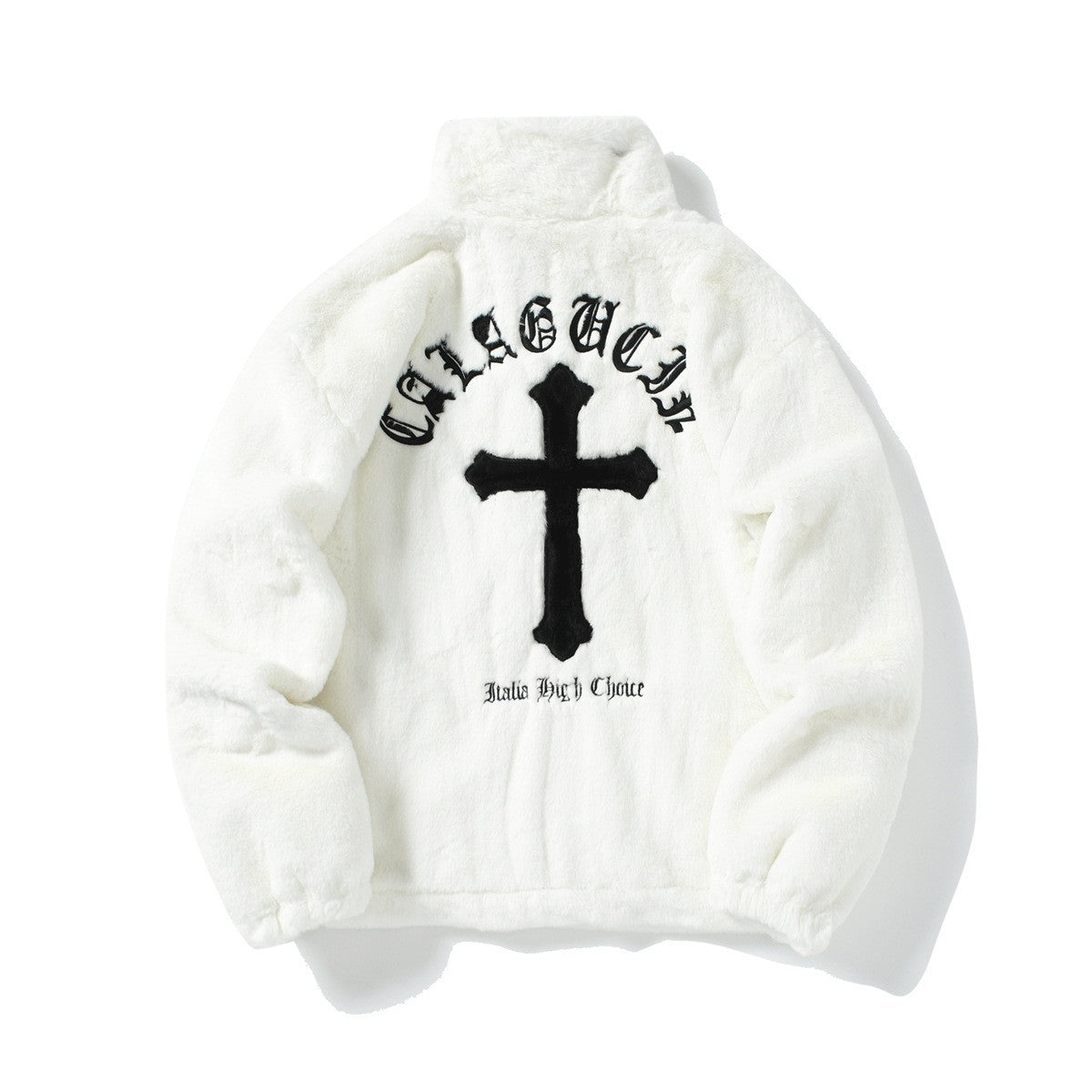 Heavy-Duty Faux Lambswool Tie-Dye Urban Jacket