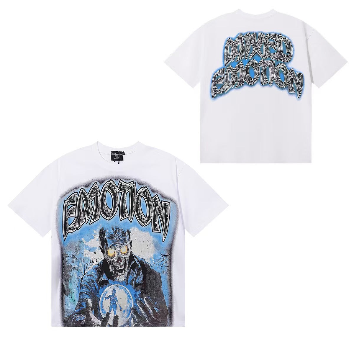 MIXED EMOTIONS Diamond Angel Jetski Rhinestone Tee