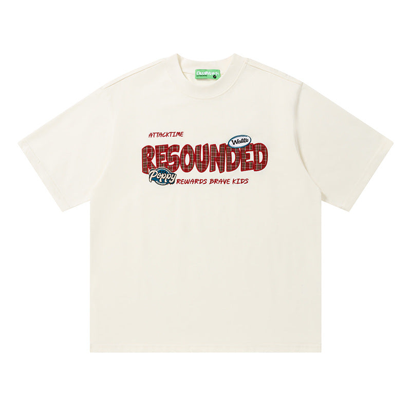 Resounded Logo Oversized T-Shirt Short Sleeve Crew Neck Casual Summer Streetwear Tee