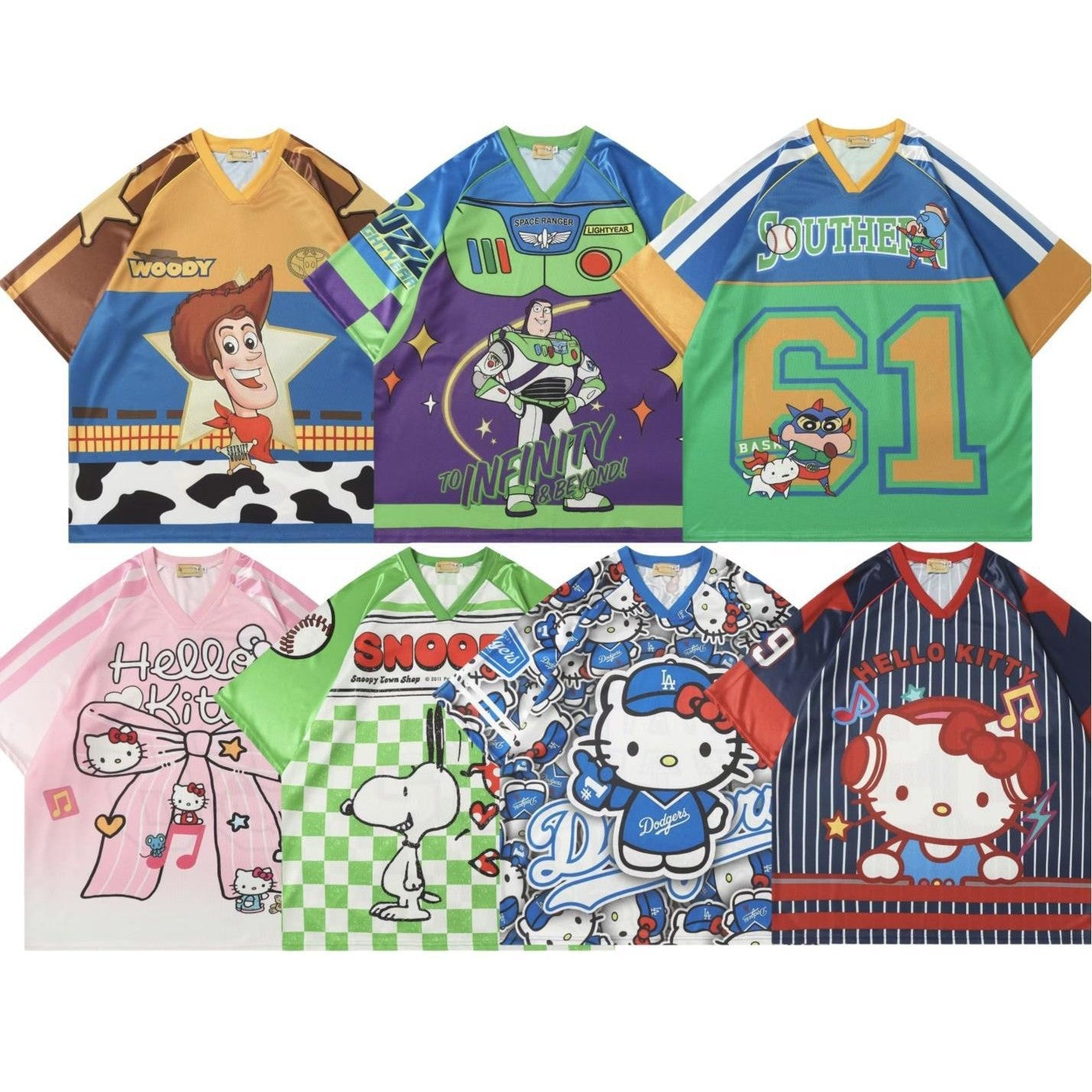 Cartoon Series Sports Jersey Short Sleeve T-Shirt Loose Fit Niche Couple Casual Streetwear Versatile Tee | Toon Jersey Tee