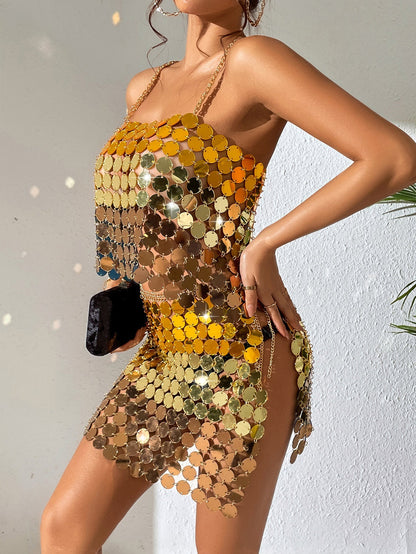 Ensemble deux pièces de paillettes multicolores Gala Luminous
