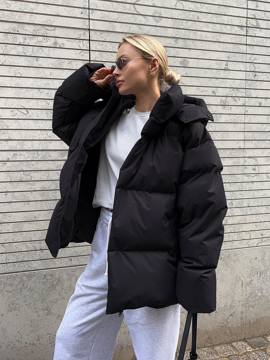Women's 2025 Autumn Winter Europe America Loose Cotton Puffer Jacket Oversized Casual Unisex Coat 8 Colors | Color Pop Puffer
