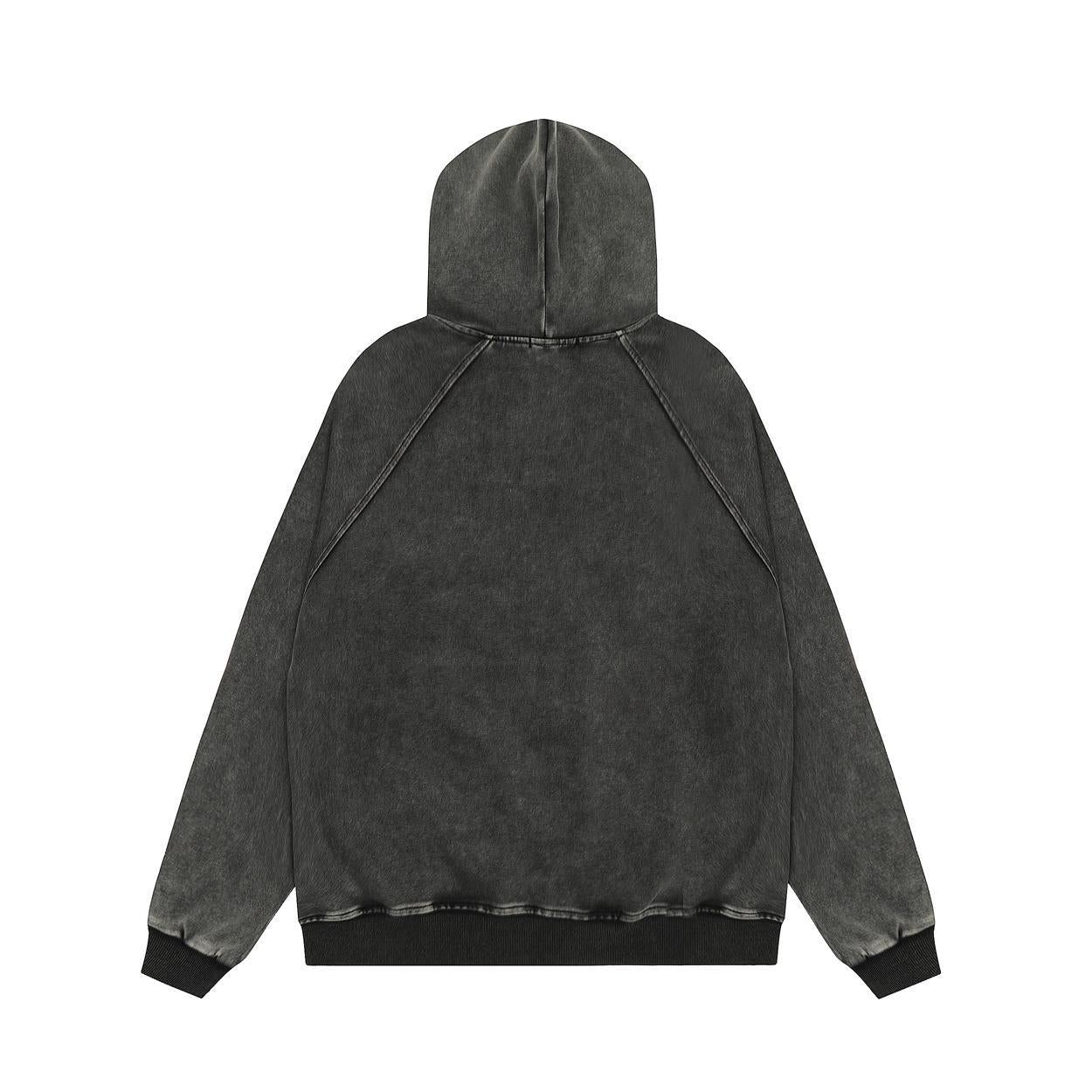 Guitar Print Fur Collar Hooded Cardigan Unisex Loose Fit American Streetwear Couple Casual Jacket | Guitar Hood
