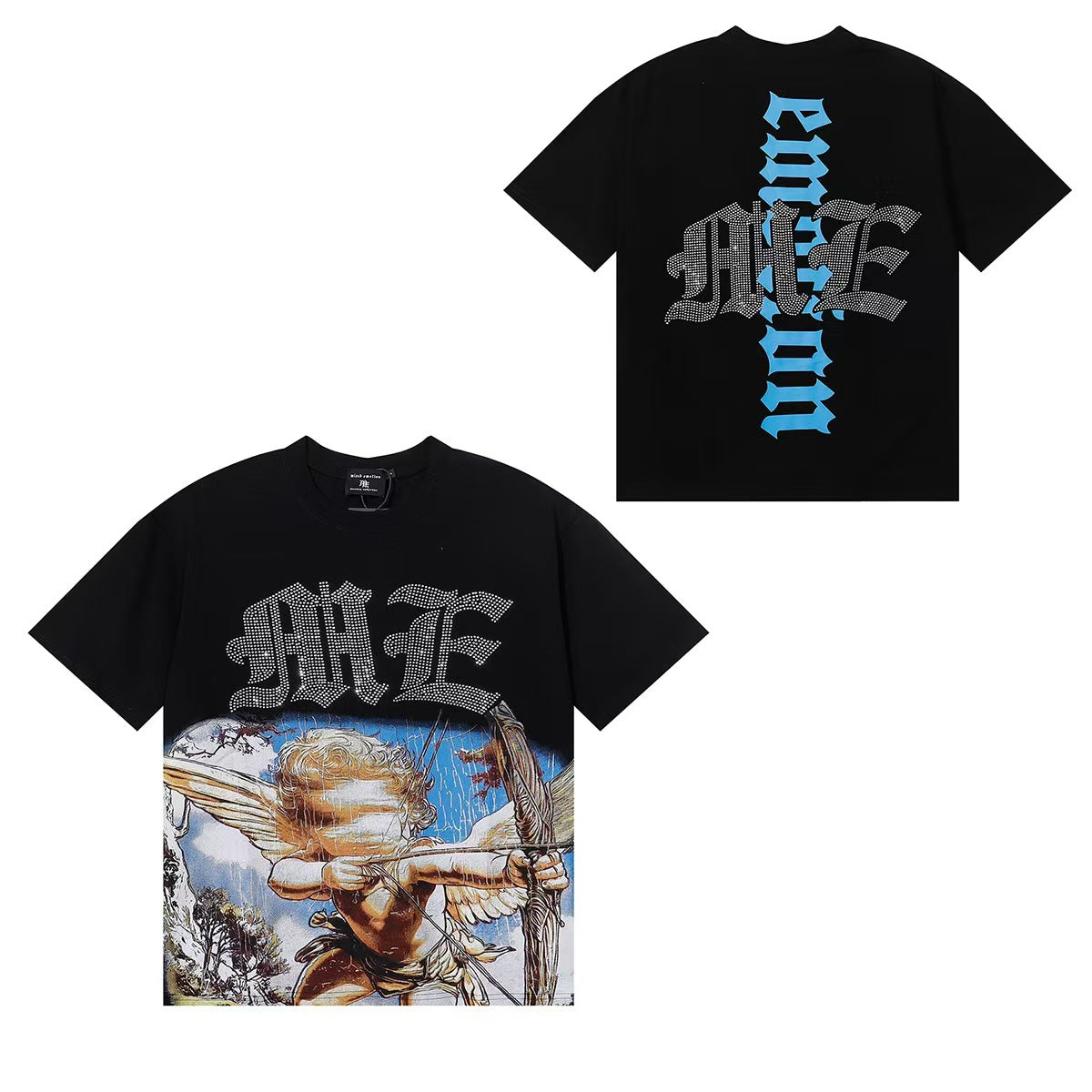 MIXED EMOTIONS Diamond Angel Jetski Rhinestone Tee