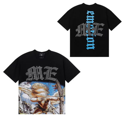 MIXED EMOTIONS Diamond Angel Jetski Rhinestone Tee