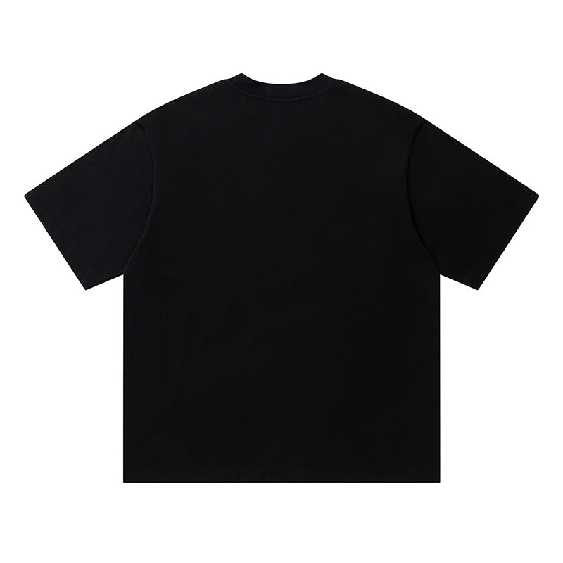 Crew Neck Short Sleeve Patch Embroidered Graphic Print T-Shirt Loose Oversized Casual Streetwear Summer Top | Berry Star