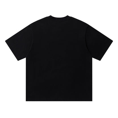 Crew Neck Short Sleeve Patch Embroidered Graphic Print T-Shirt Loose Oversized Casual Streetwear Summer Top | Berry Star