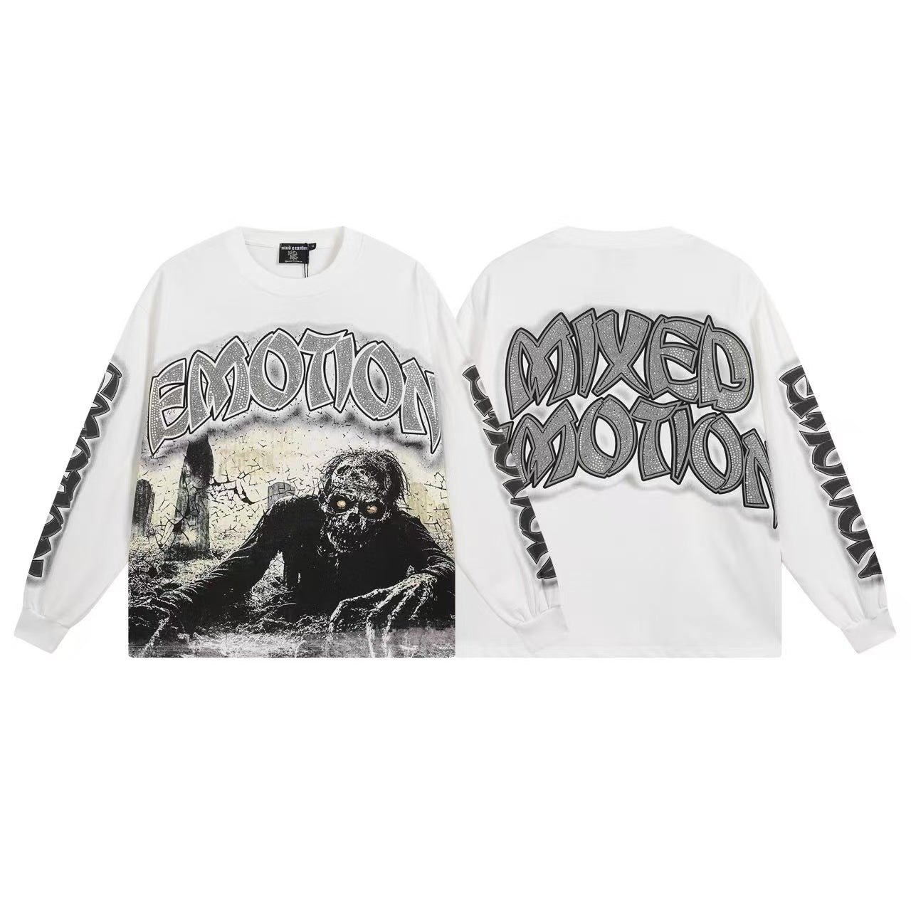 MIXED EMOTIONS Punk Angel Car Crewneck Sweatshirt
