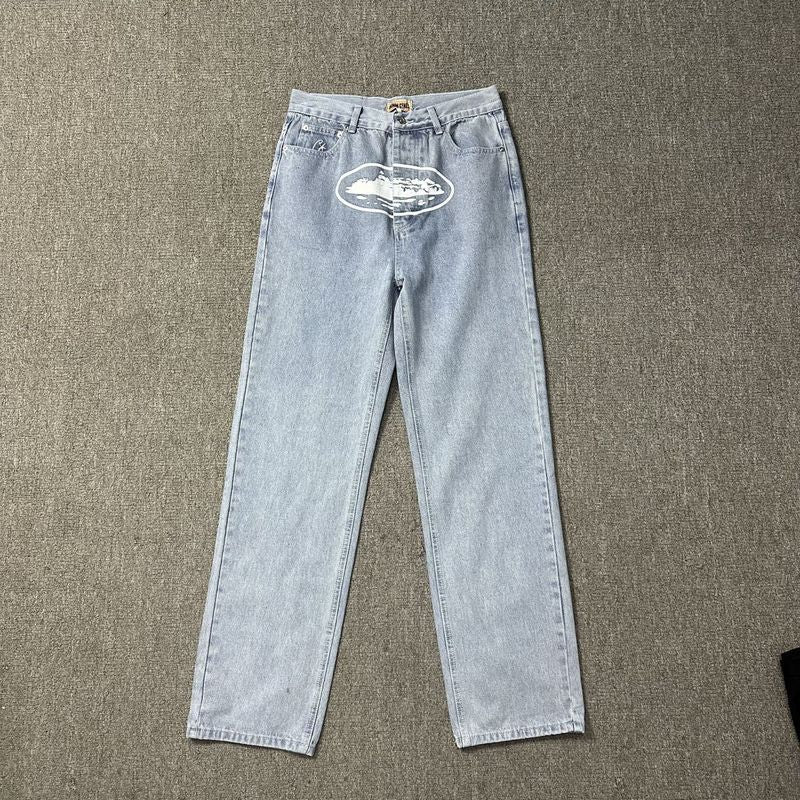 Men's Star Embroidered Denim Shorts Baggy Jorts Loose Fit Streetwear Jean Shorts Y2K Skate Shorts