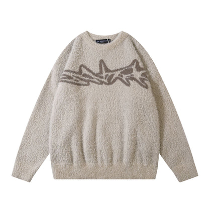 YAVIORA Jacquard Knit Sweater - Vintage Fleece Pullover