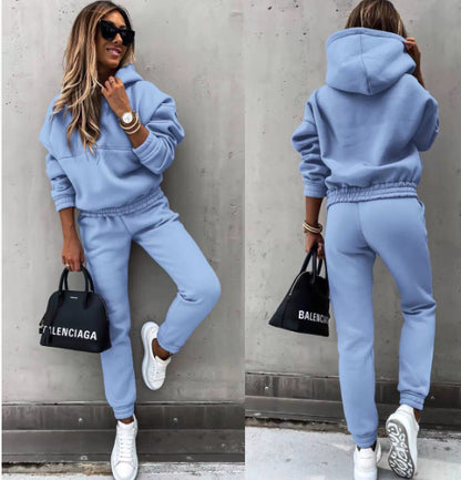 Women's Fleece Hoodie and Jogger Set Oversized Tracksuit Two Piece Lounge Set Casual Sweat Suit