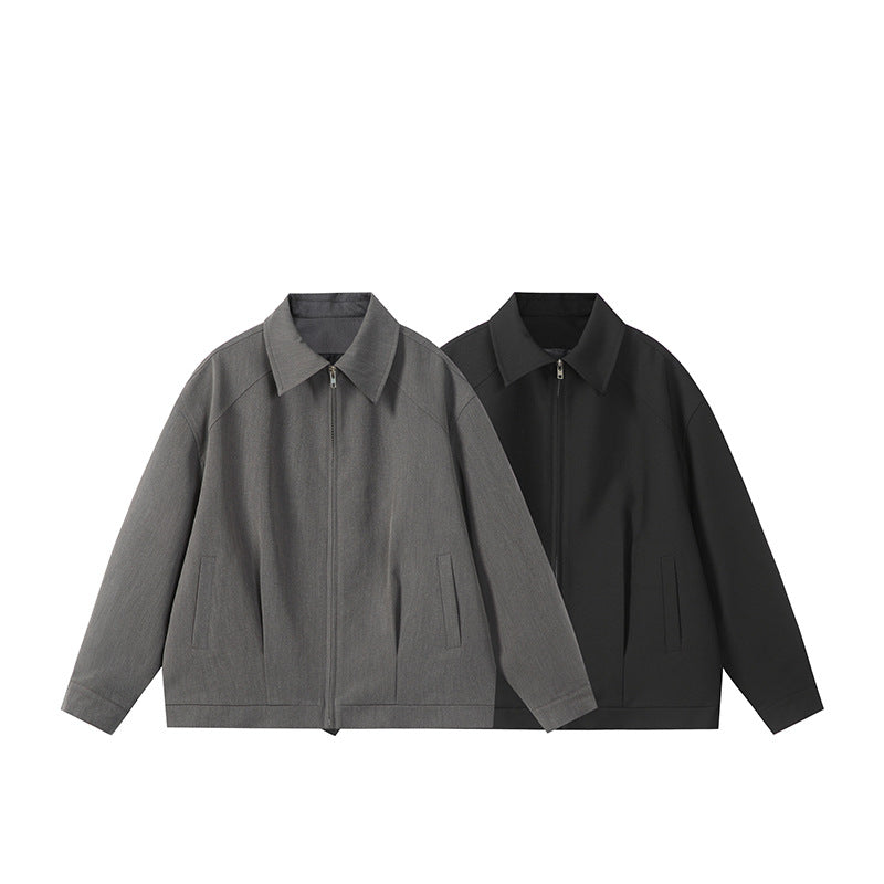 Minimalist Raglan Sleeve Zipper Jacket