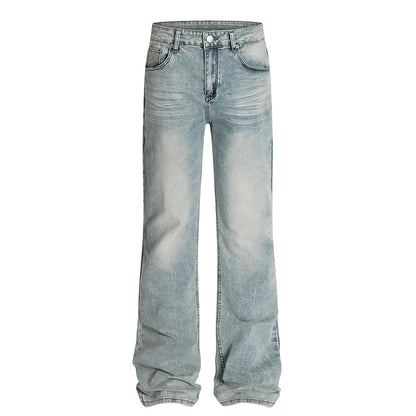 DARKAGE Vintage Wash Black Flared Denim Jeans