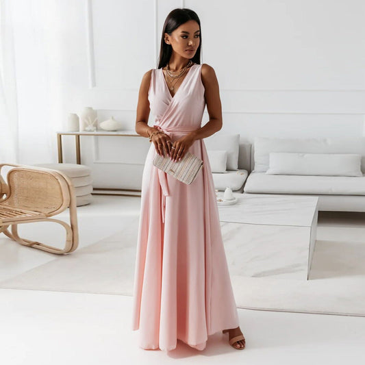 Hailey | Women Wedding Guest Elegant Wrap Maxi Dress - Seldom Seen Styles