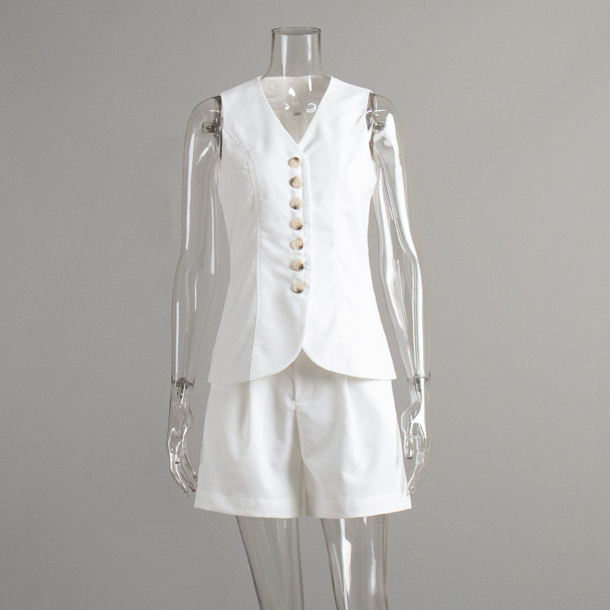 Cotton and linen vest shorts set 2025 summer new commuter vest + shorts suit casual suit for women - Seldom Seen Styles
