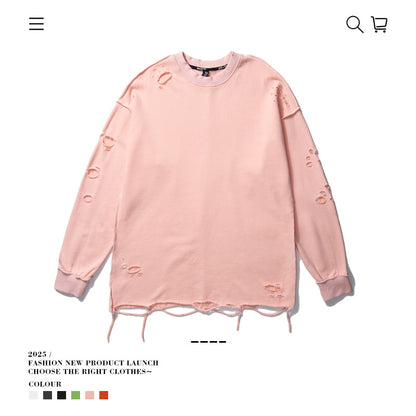 Seakoff Heavy Ripped Oversized Long Sleeve Shirt