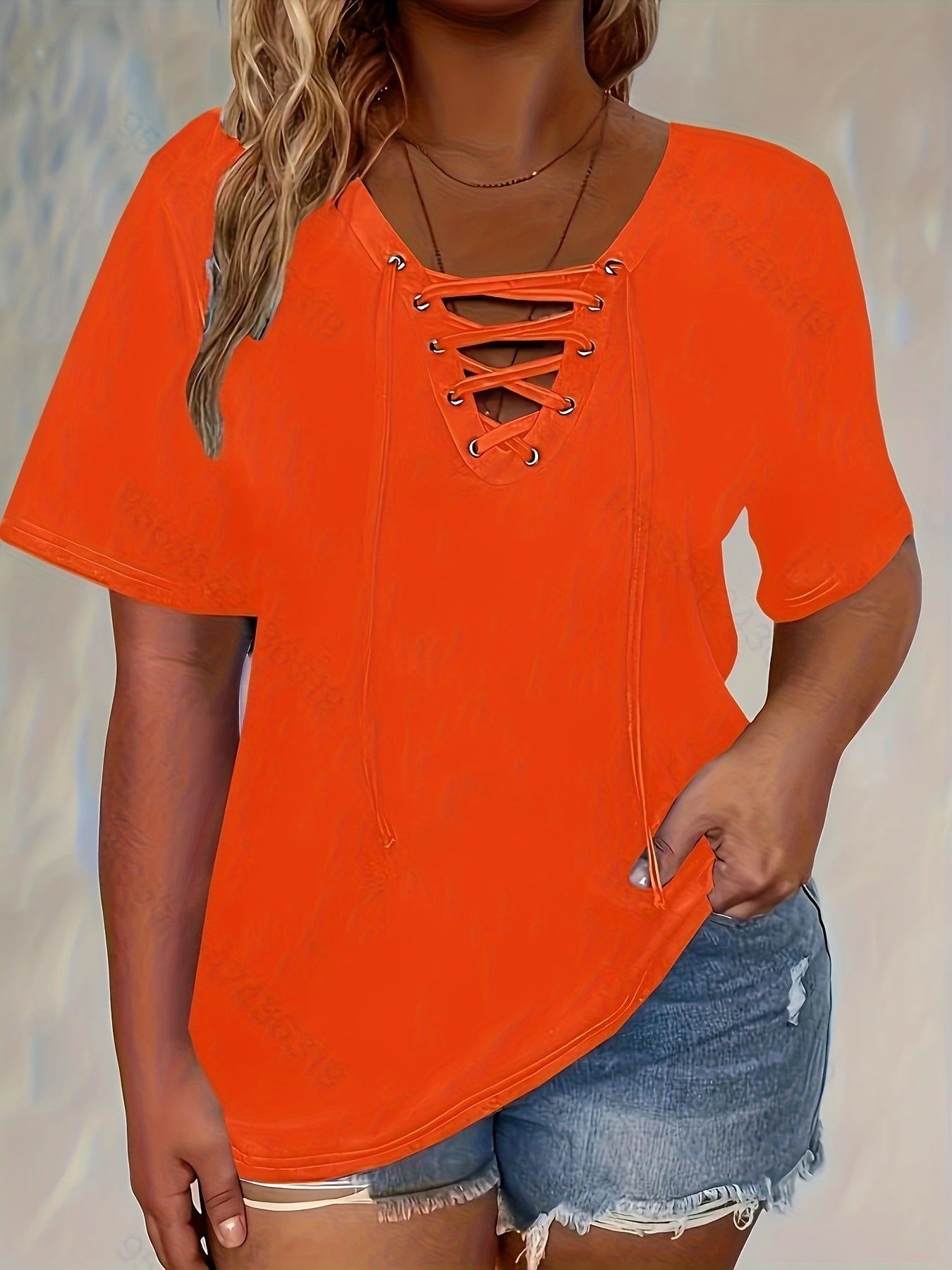 Women's Hollow Out Short Sleeve T-Shirt Top Loose Plus Size Summer Casual Vacation - Seldom Seen Styles