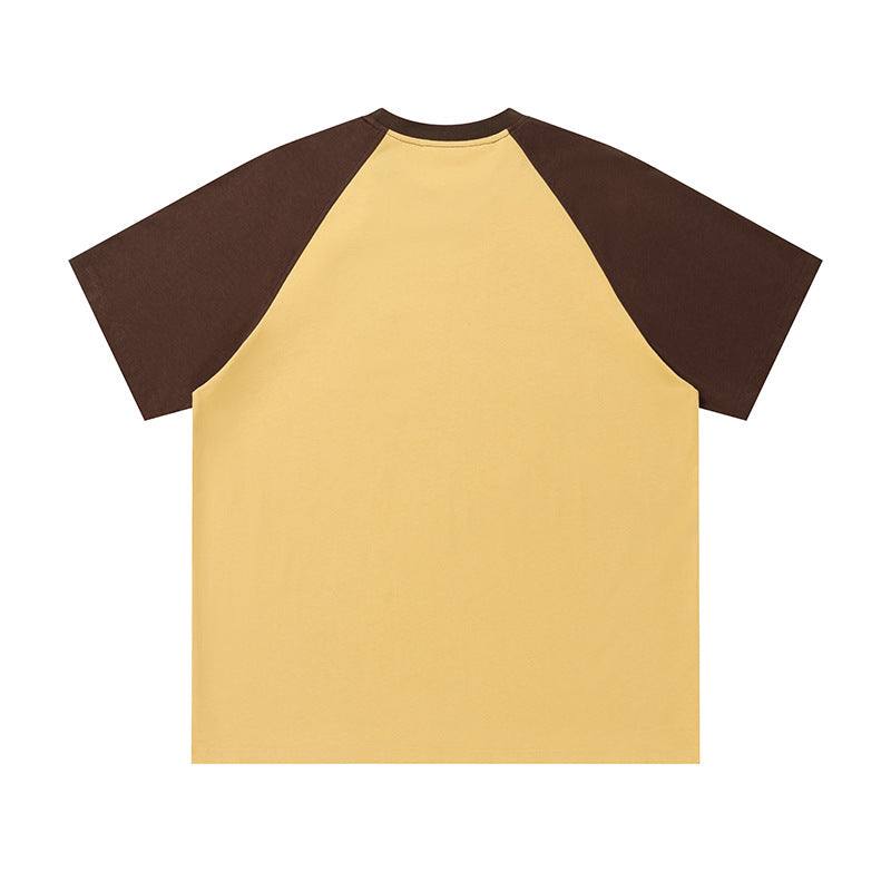 Fluffy Walk Raglan T-Shirt Short Sleeve Contrast Sleeve Casual Summer Cute Streetwear Tee | Fluffy Walk Raglan