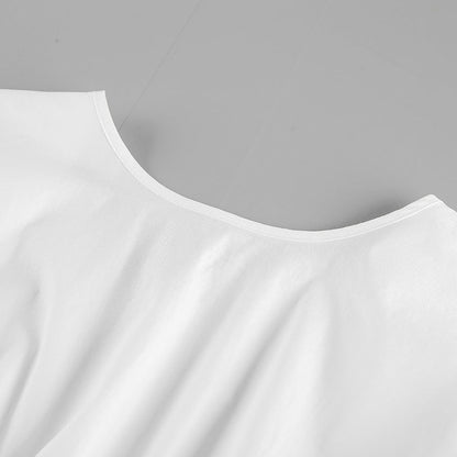 Women's White Bow Back Top Cute Versatile Casual Dressy Blouse for Going Out Brunch Date Night Street Style