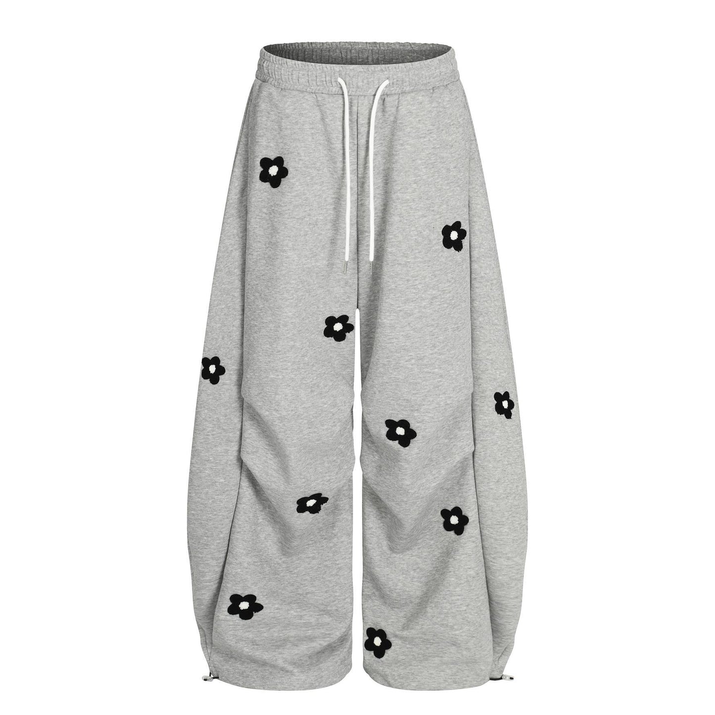 DARKAGE Floral Chenille Patchwork Sweatpants