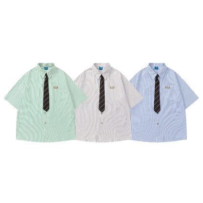 Striped Shirt with Vintage Tie