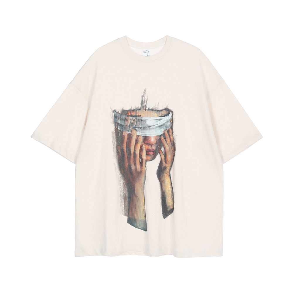 DARKAGE Oil Painting Blindfolded Figure Heavyweight Tee