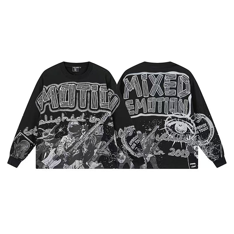 MIXED EMOTIONS Punk Angel Car Crewneck Sweatshirt