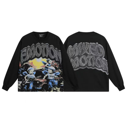 MIXED EMOTIONS Punk Angel Car Crewneck Sweatshirt