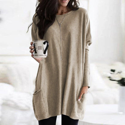 Chicbeautyy Damen leichtes Langarm-Tunika-Top