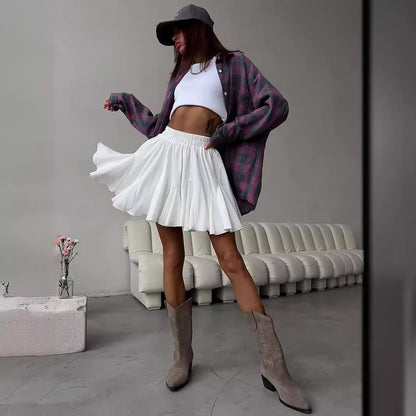 Gespleißter Pilzrand Rock Sommer neue Y2K Street Trend gespleißter Mini Faltenrock