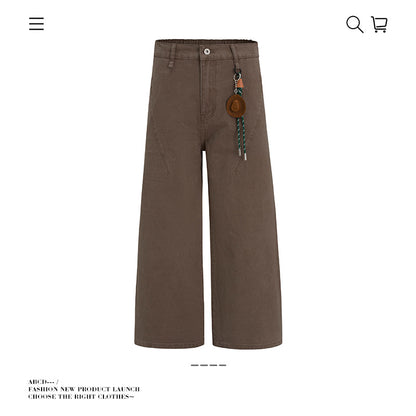 Seakoff Vintage Mud-Washed Trousers with Cowboy Hat Keychain