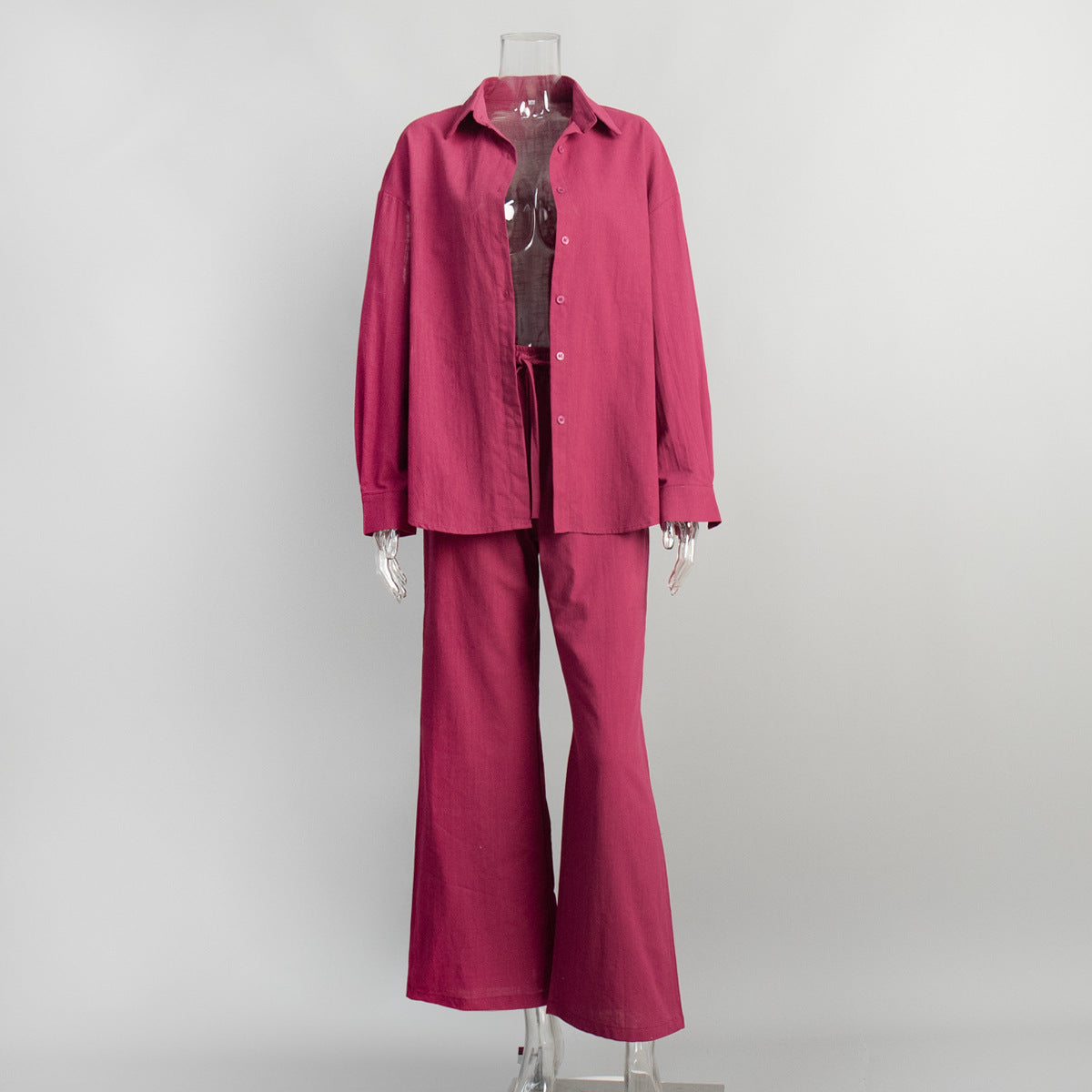 Cotton shirt trouser suit spring and summer new loose long-sleeved shirt casual suit for women - Seldom Seen Styles
