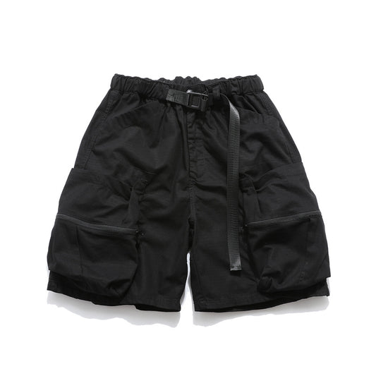 Loose Fit Cargo Shorts Elastic Waist Multi Pocket Drawstring Casual Summer Streetwear Unisex Wide Leg Shorts | Kaji Cargo